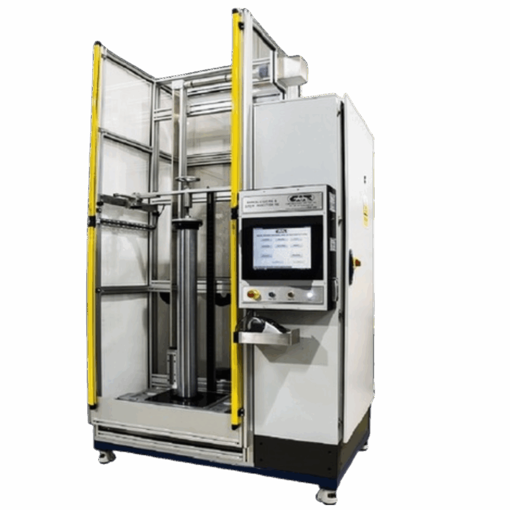 Automated laser measuring system analysing roundness and straightness for defence manufacturing applications.