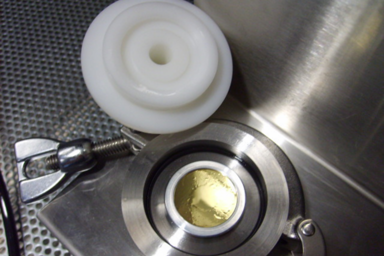 Gold leaf patch testing used to validate cleaning effectiveness in a Clean-In-Place (CIP) system