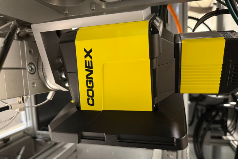 Cognex vision inspection camera integrated into an automated industrial inspection system