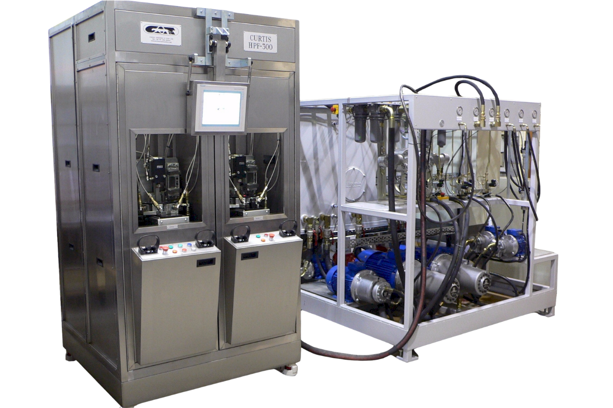 HPF 300 flushing rig used for liquid and air flow measurement, system conditioning, and performance testing.