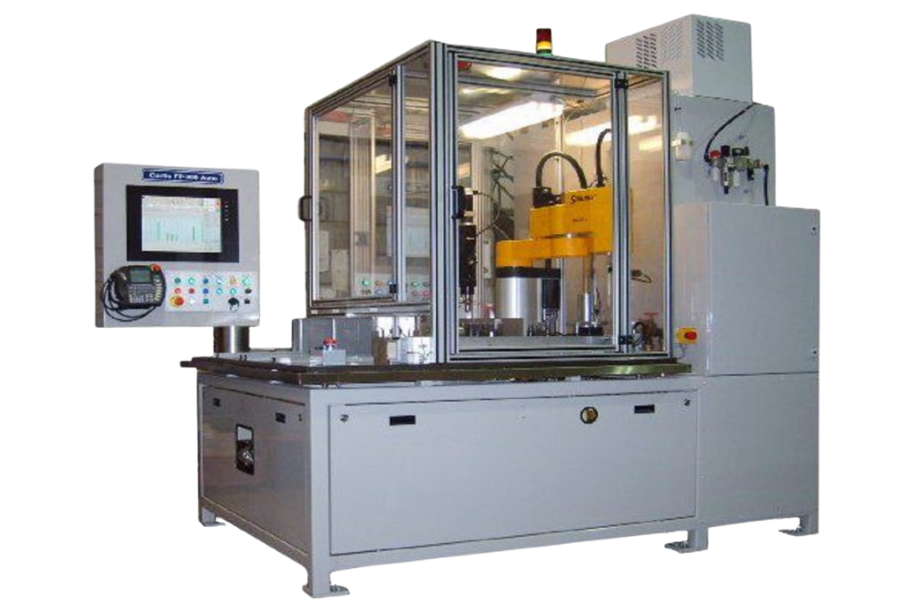 Enclosed hydraulic and pneumatic leak testing machine with HMI