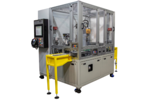 Automated production assembly cell with integrated robotics and process control