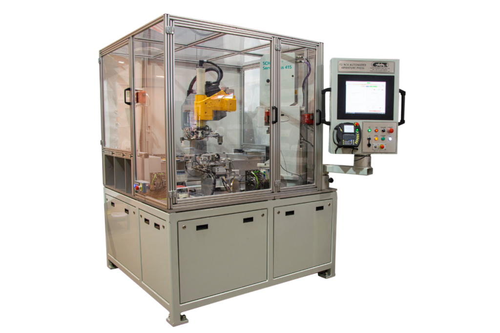Fully automated armature press system with integrated control and measurement for precision component assembly
