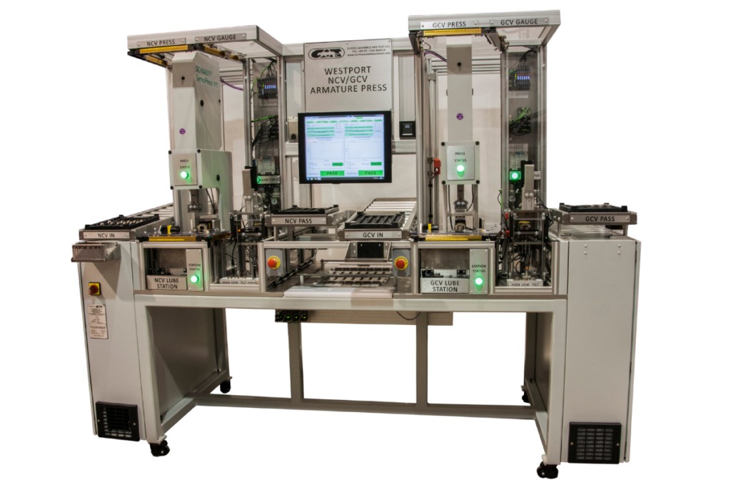 Modular automated pressing system used for scalable component assembly production