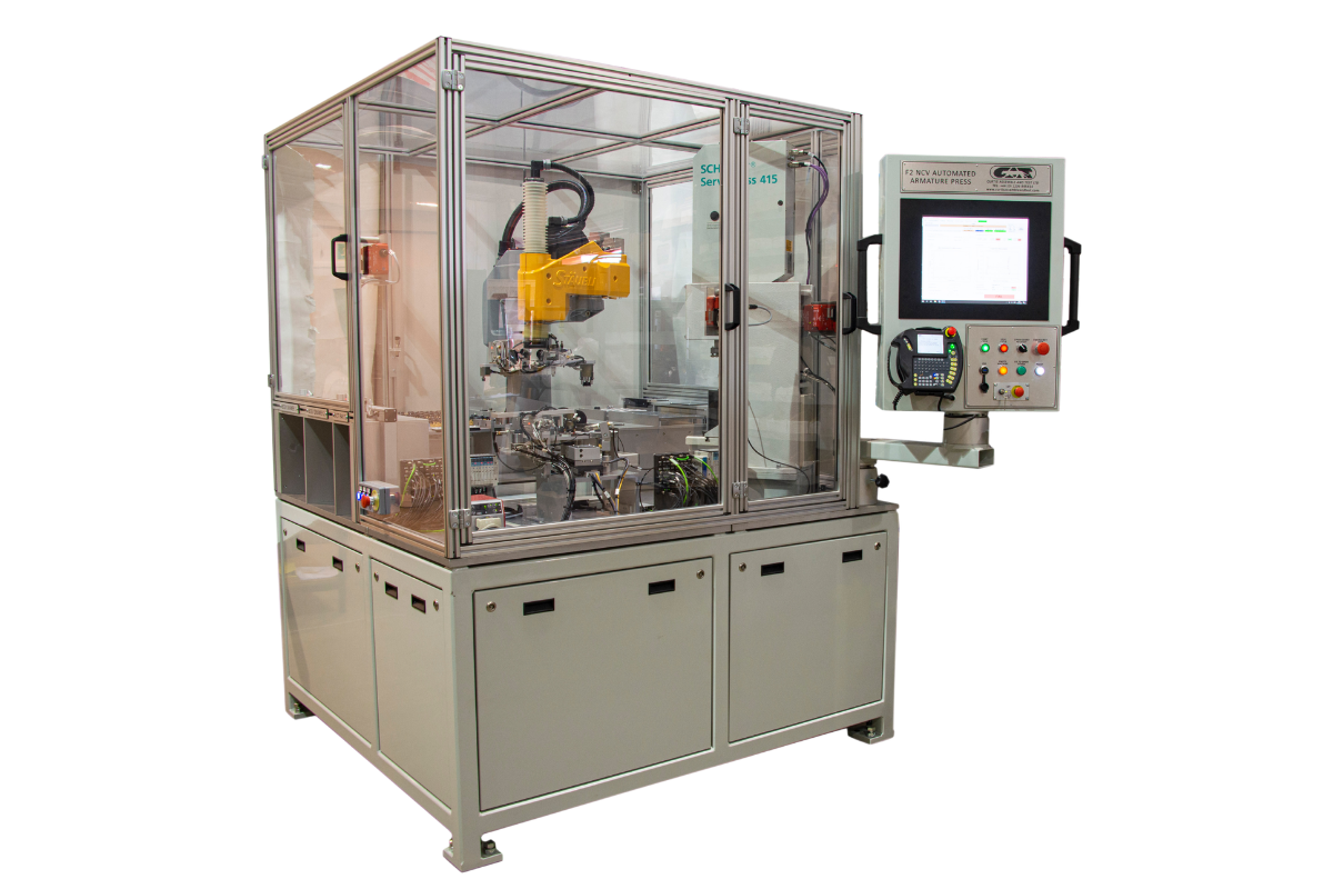 Fully automated armature press system with integrated control and measurement for precision component assembly