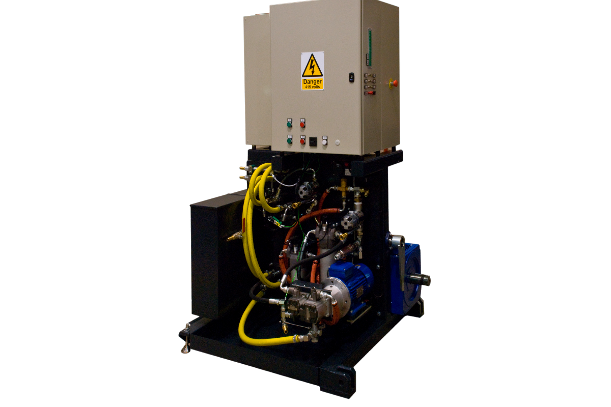 Multipurpose hydraulic power pack with integrated clamp unit, control panel, and multi-circuit flow supply system